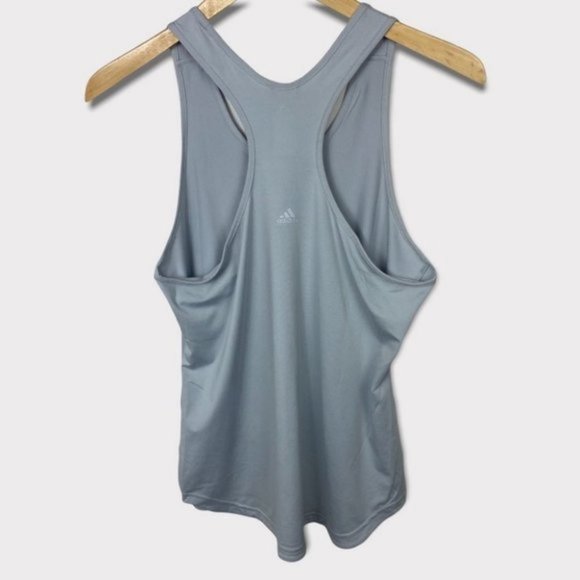 Adidas Racerback Tank Top Grey Size Small Running Fitness Yoga Activewear Tee - Picture 3 of 10